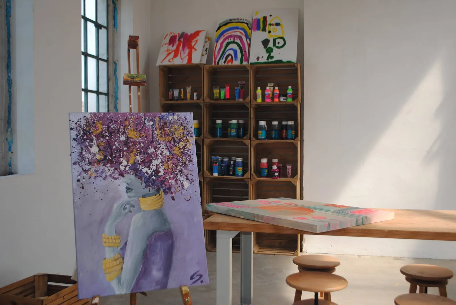 Klecksabend Acryl in der Klecksfabrik